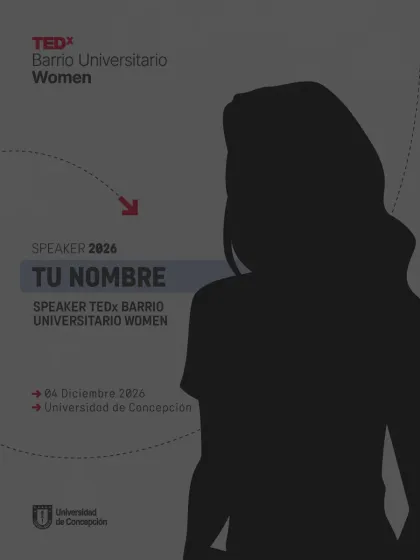 Convocatoria de speakers — silueta de una speaker en el escenario TEDxBarrioUniversitario Women